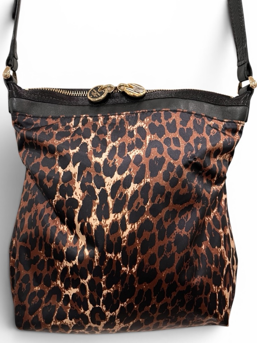 henri bendel Leopard Print Crossbody Bag with Black Strap